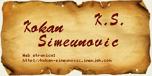 Kokan Simeunović vizit kartica